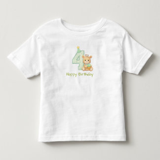 4th Birthday Toddler T-Shirt Cute Bear Birthday