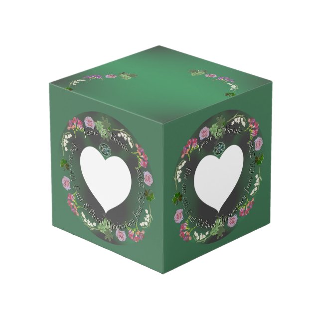 4th Fruit & Floral Anniversary Photo Cube Würfel (Vorderseite Schrägansicht)