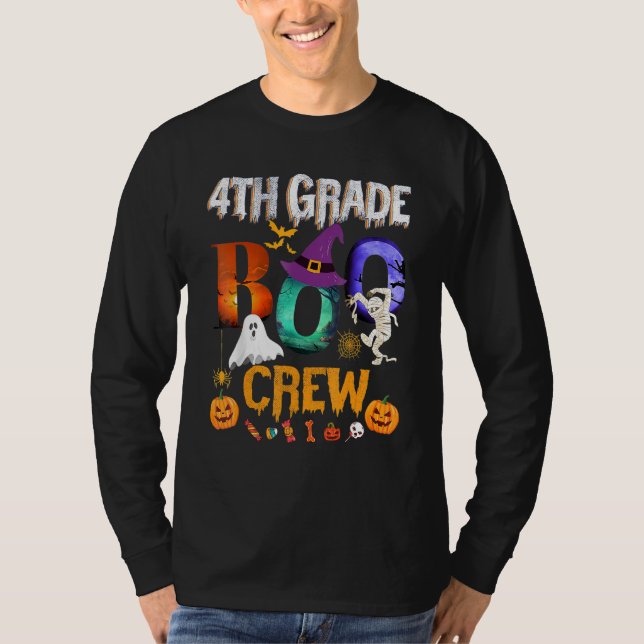 4th Grade Boo Crew Teacher Student  Halloween Cost T-Shirt (Vorderseite)
