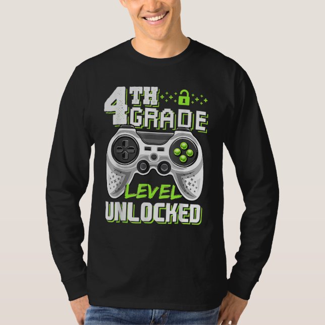 4th Grade Level Unlocked Game On 4th Grade Back To T-Shirt (Vorderseite)