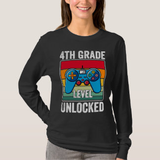 4th Grade Level Unlocked Video Game Back to School T-Shirt