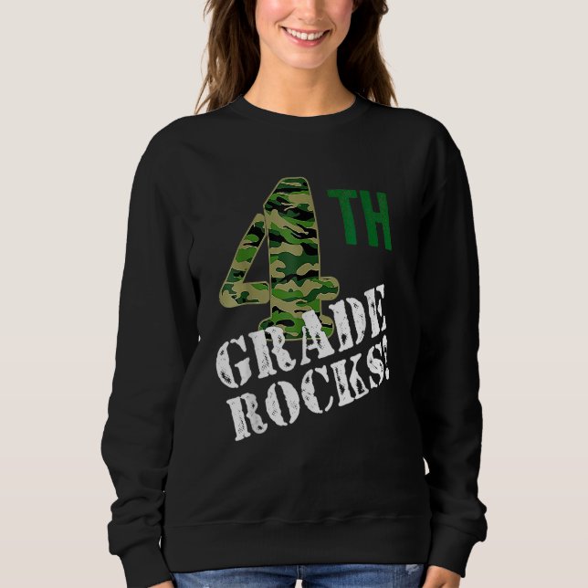4th Grade Rocks Camo Fourth Grader Back To School  Sweatshirt (Vorderseite)