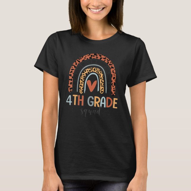 4th Grade Squad Back To School Boho Rainbow Teache T-Shirt (Vorderseite)