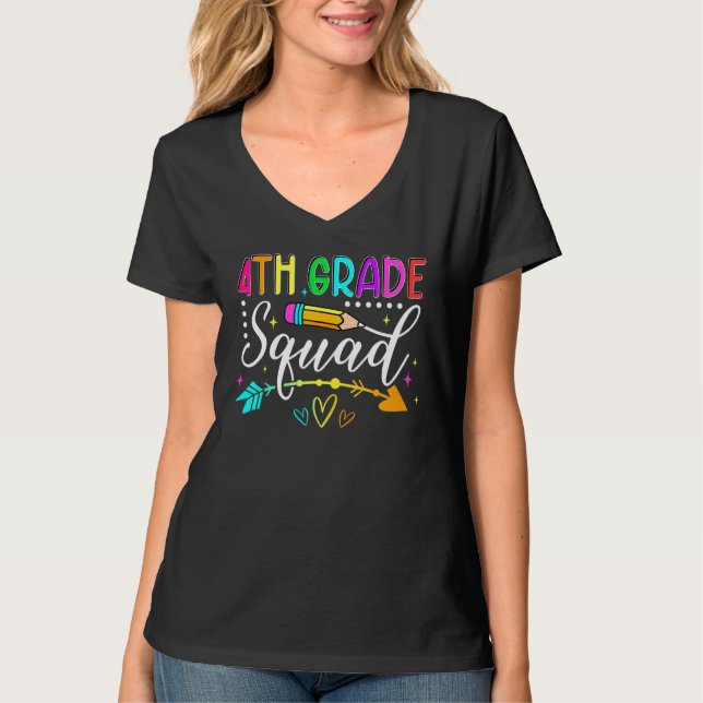 4th Grade Squad Back To School Fourth Grade Teache T-Shirt (Vorderseite)