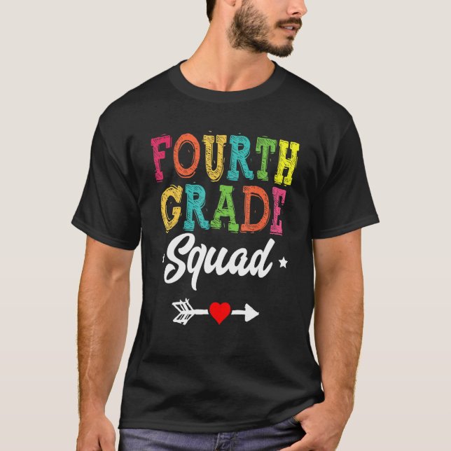 4th Grade Squad Fourth Teacher Student Team Back T T-Shirt (Vorderseite)