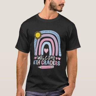 4Th Grade Teacher For Back To School With Rainbow  T-Shirt