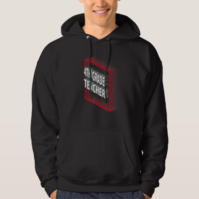4th Grade Teacher Job Title Appreciation Retro Hoodie (Vorderseite)