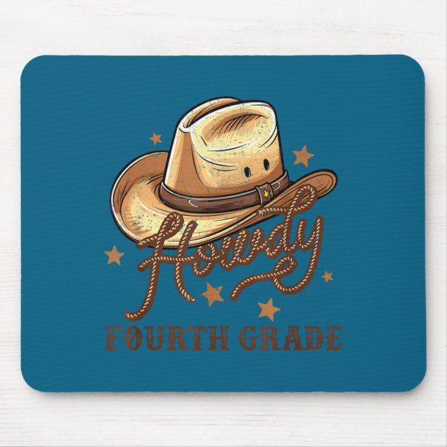 4th Grade Teacher Rodeo Country Western Howdy Four Mousepad (Vorne)