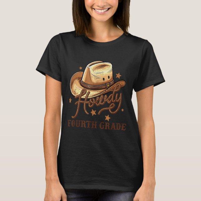 4th Grade Teacher Rodeo Country Western Howdy Four T-Shirt (Vorderseite)