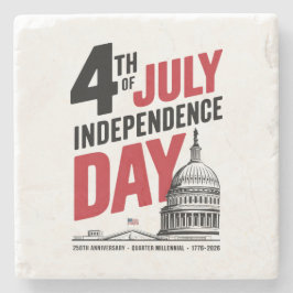 4th of July 250th Anniversary Independence Day Steinuntersetzer