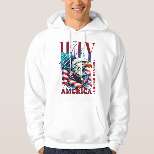 4th of July American Eagle Sublimation-61904 Hoodie (Vorderseite)
