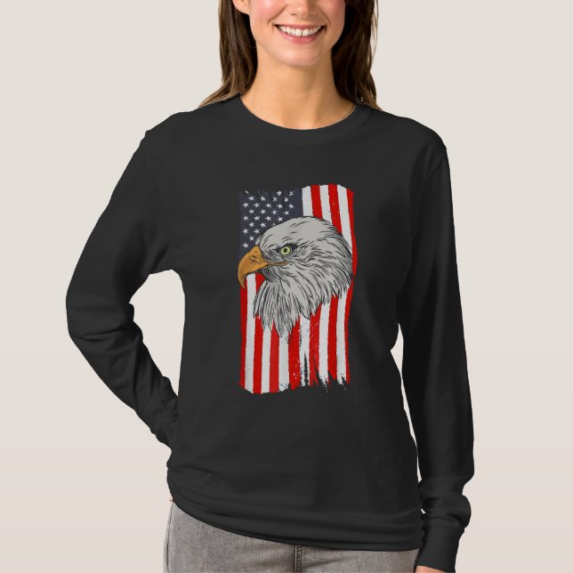 4th Of July American Flag Patriotic Eagle USA Cool T-Shirt (Vorderseite)