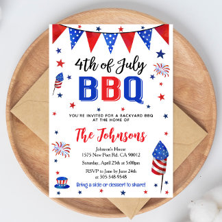 4th of July Backyard BBQ Invitation
