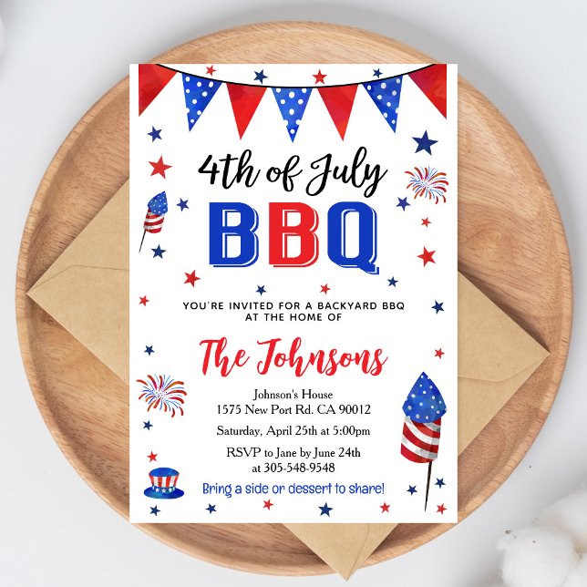 4th of July Backyard BBQ Invitation Einladung (Von Creator hochgeladen)