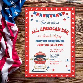 4th of July BBQ Party – ALL AMERICAN BBQ Einladung