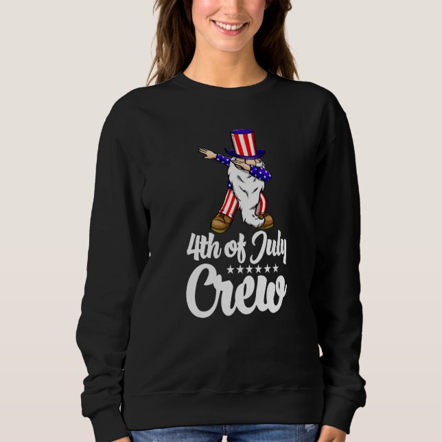 4th Of July Crew Gnome  Women America Flag Love  1 Sweatshirt (Vorderseite)