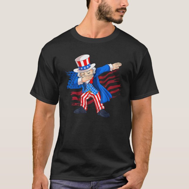 4th Of July Dabbing Uncle Sam American Flag Kids B T-Shirt (Vorderseite)