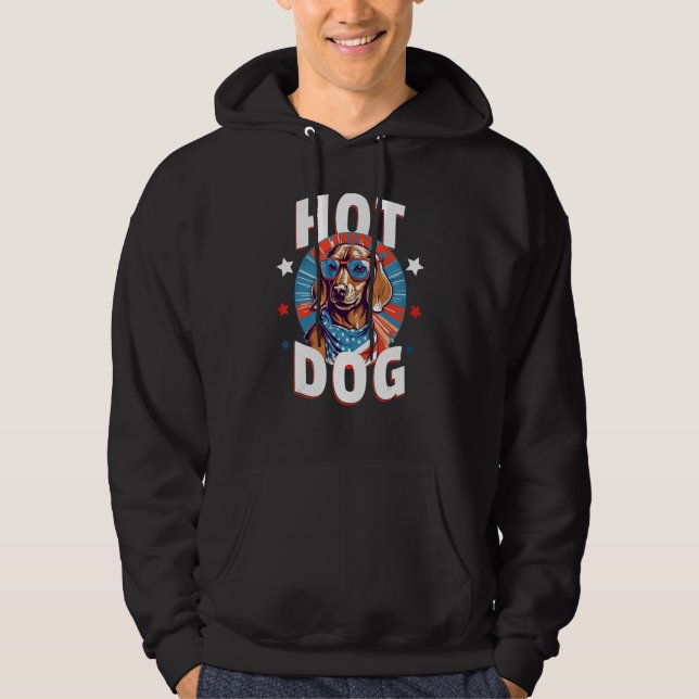 4th of July  Dachsund Weiner Dog Weenie USA Americ Hoodie (Vorderseite)