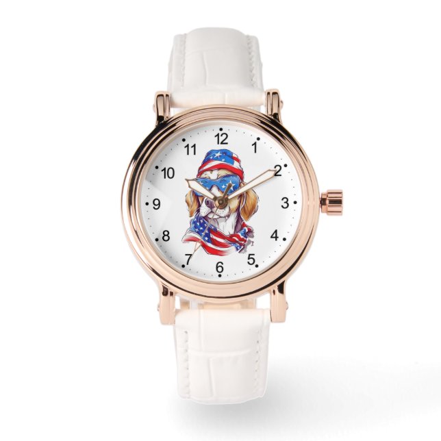 4th Of July Dog Sublimation-66361 Armbanduhr (Vorderseite)