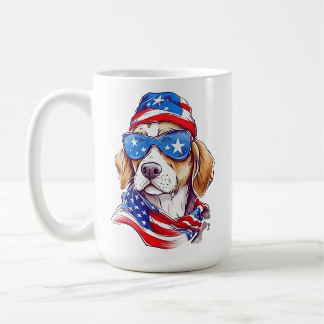 4th Of July Dog Sublimation-66361 Kaffeetasse (Links)
