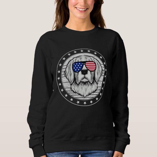 4th Of July Golden Retriever Dog  USA Flag Indepen Sweatshirt (Vorderseite)