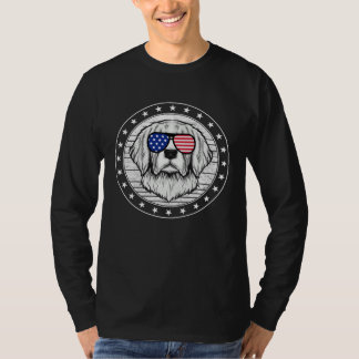 4th Of July Golden Retriever Dog  USA Flag Indepen T-Shirt