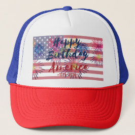 4th of July Happy Birthday America USA 250th Truckerkappe