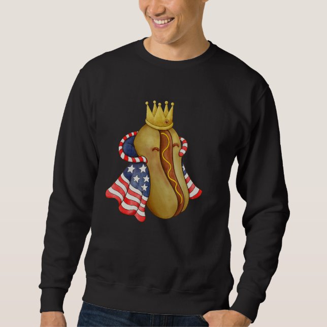 4th of July Hotdog Sunglasses America Flag Indepen Sweatshirt (Vorderseite)