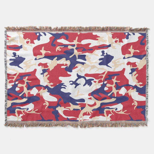 4th of July, Independence day, Camouflage Beige Decke (Vorderseite)
