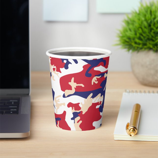 4th of July, Independence day, Camouflage Beige Pappbecher (InSitu)