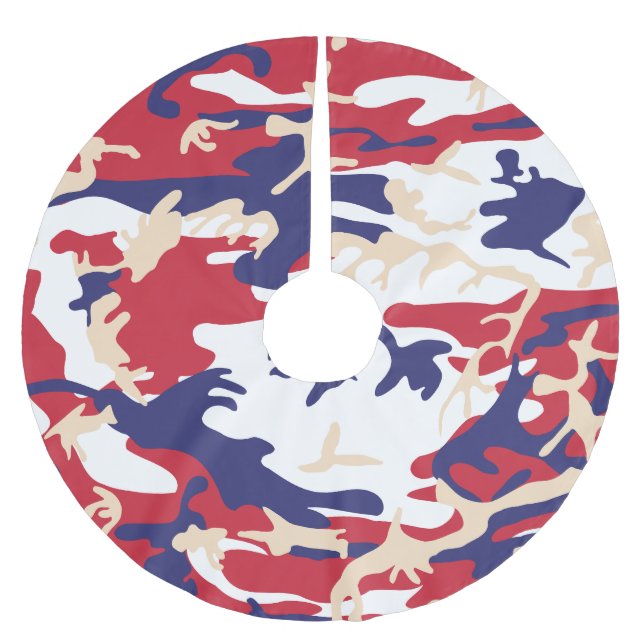 4th of July, Independence day, Camouflage Beige Polyester Weihnachtsbaumdecke (Vorderseite)