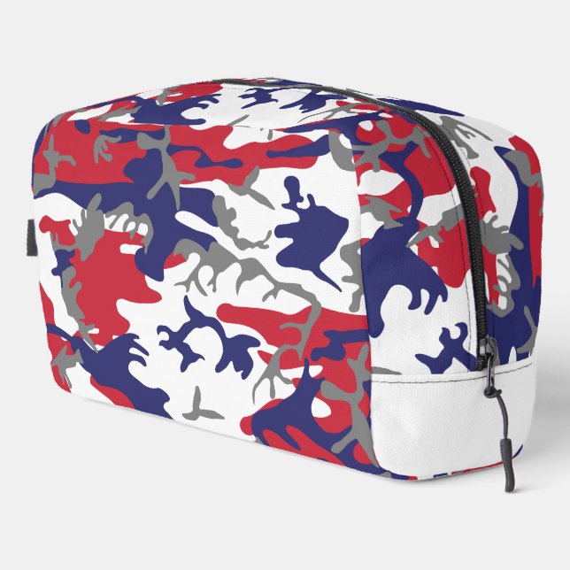 4th of July, Independence day, Camouflage Gray Waschbeutel (Rechte Ecke)