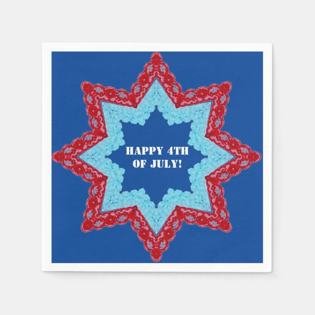 4th of July Lace Red White Blue  Serviette (Vorderseite)