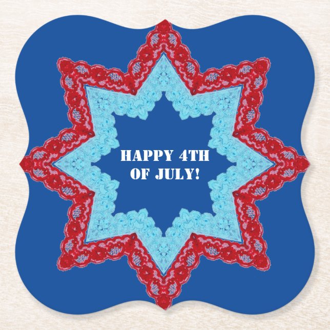 4th of July Lace Red White Blue    Untersetzer (Vorderseite)