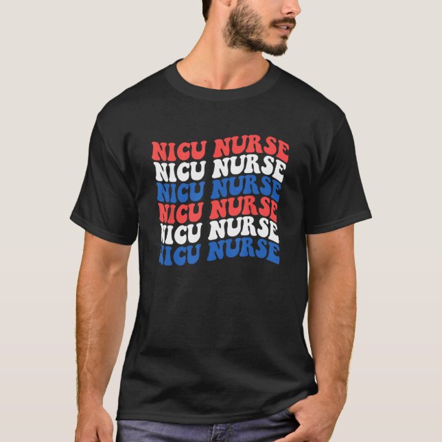 4th of July NICU Nurse ICU Neonatal Nursing Team T T-Shirt (Vorderseite)