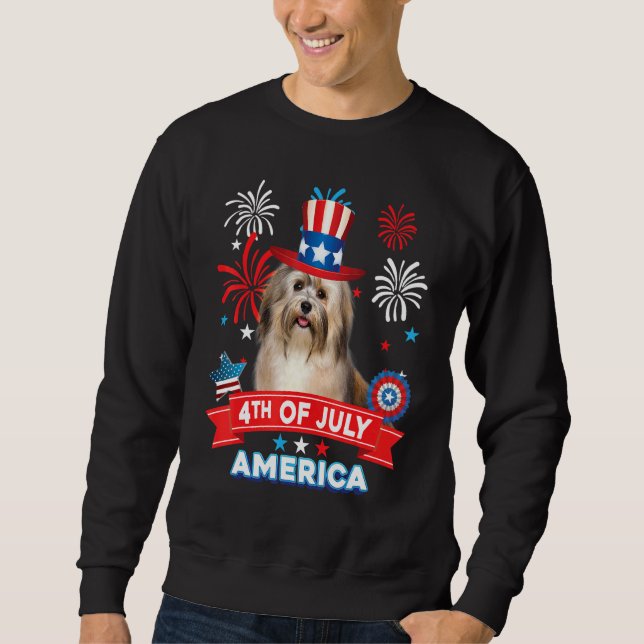 4th Of July Patriotic Day Havanese Dog Independenc Sweatshirt (Vorderseite)