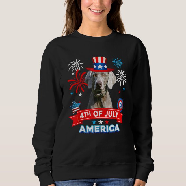 4th Of July Patriotic Day Weimaraner Dog Independe Sweatshirt (Vorderseite)