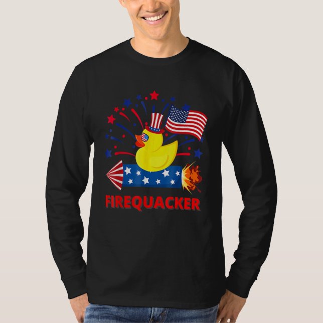 4th Of July Patriotic Firecracker Rubber Duck Fire T-Shirt (Vorderseite)