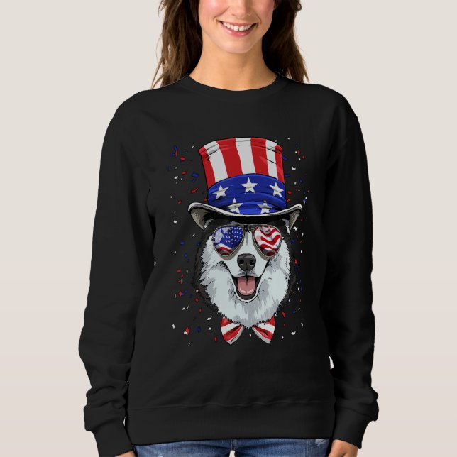 4th of July Patriotic Siberian Husky American USA  Sweatshirt (Vorderseite)