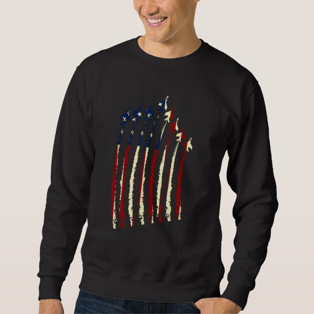 4th Of July  Patriotic USA Flag Sweatshirt (Vorderseite)