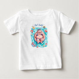 4th of July Pool Party with Hippo  Baby T-shirt