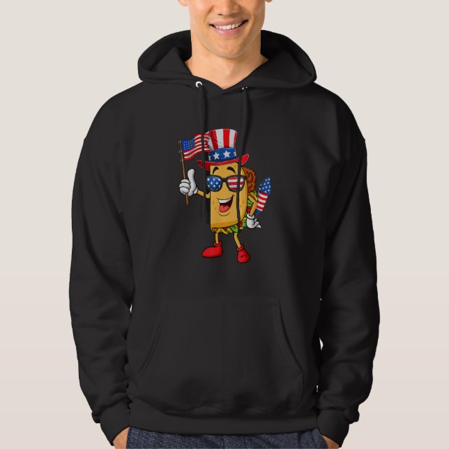4th Of July Taco Sunglasses American Flag Firework Hoodie (Vorderseite)