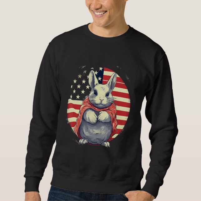 4th Of July US Flag Chinchilla Sweatshirt (Vorderseite)