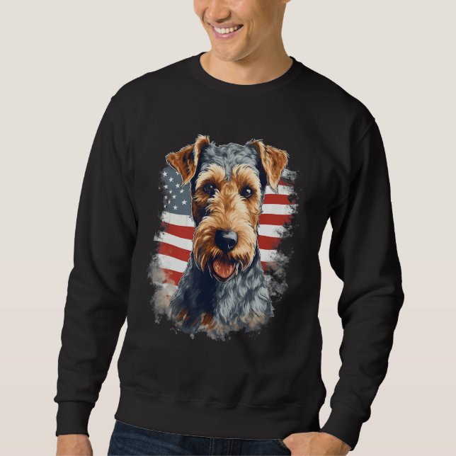 4th Of July US Flag Lakeland Terrier Dog 1 Sweatshirt (Vorderseite)