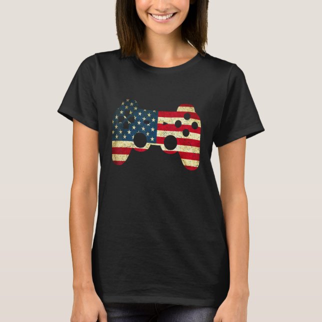 4th Of July Video Game Gamer Patriotic T-Shirt (Vorderseite)