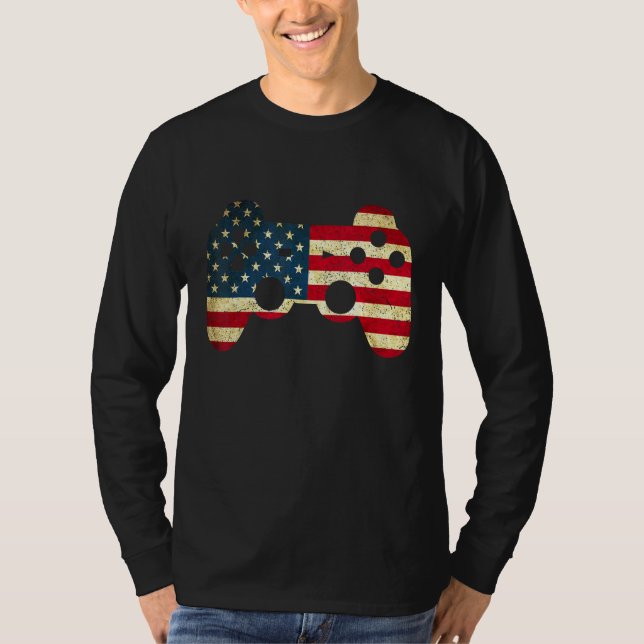 4th Of July Video Game Gamer Patriotic T-Shirt (Vorderseite)