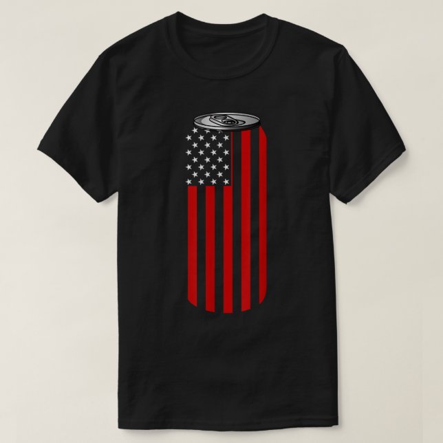 4TH T-shirt de July Beer Can Flag (Design devant)