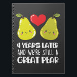 4th Wedding Anniversary Gift Married Couple Pear Notizblock<br><div class="desc">Anniversary Gift 4th year wedding shirt for the one that has been married. Mr and Mrs great funny tshirt for husband. 4th year gift idea for him</div>