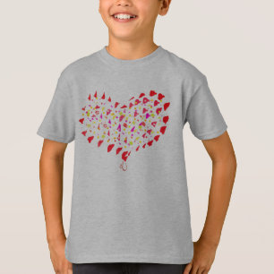 4U großes leuchtend rotes Farbe-Herz-Sport-T-Shirt T-Shirt