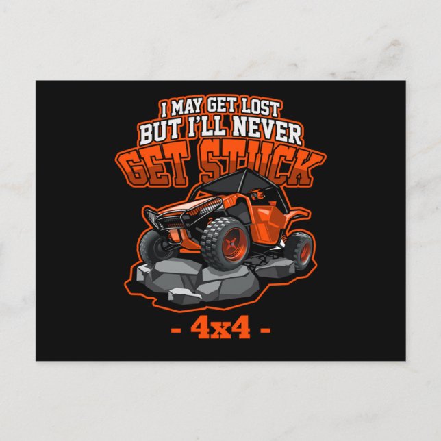 4x4 ATV Quad nie stecken Offroad Sport Geschenk Postkarte (Vorderseite)